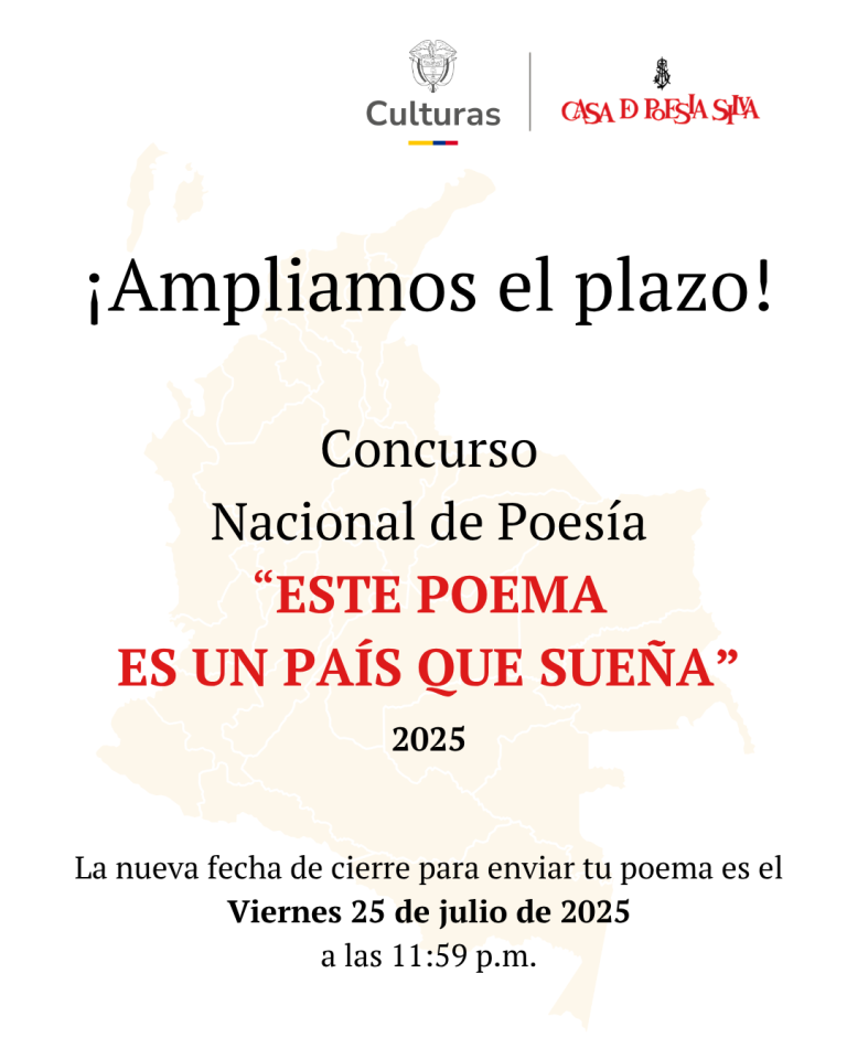 La Casa de Poesía Silva extiende el plazo para el Concurso Nacional de Poesía «Este poema es un país que sueña»