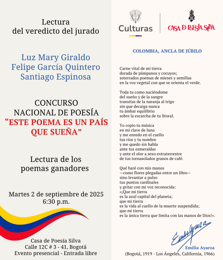 Asista a la lectura del veredicto del jurado y descubra los poemas ganadores del Concurso Nacional de Poesía